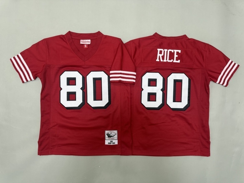 Youth San Francisco 49ers #80 Rice Red Throwback Limited Nike NFL Jersey 02->youth nfl jersey->Youth Jersey